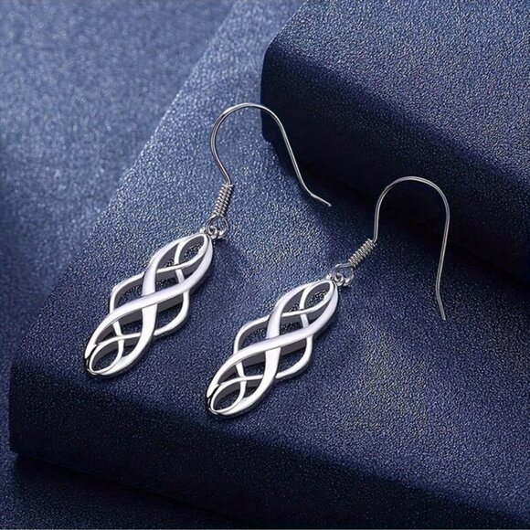 Sterling Silver Infinity Drop Earrings - Picture 1 of 3